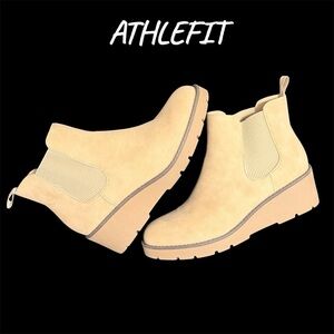 Athlefit Women's Beige Ankle Booties